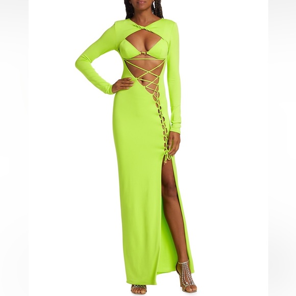 RUNWAY PRE FALL ‘22 DUNDAS Blink Lace-Up Column Gown - Picture 6 of 17